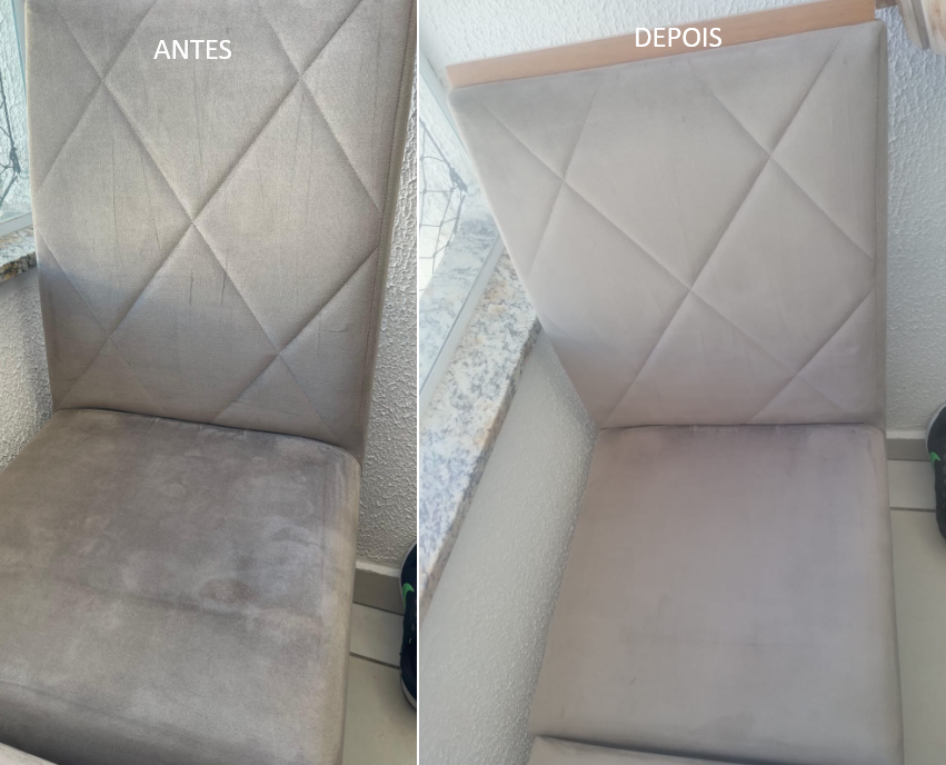 Antes e depois de sofá